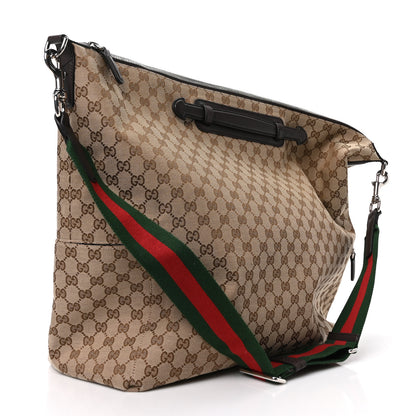Gucci Monogram Calfskin Web Medium Duffle Beige Ebony New Acero 3 of 10