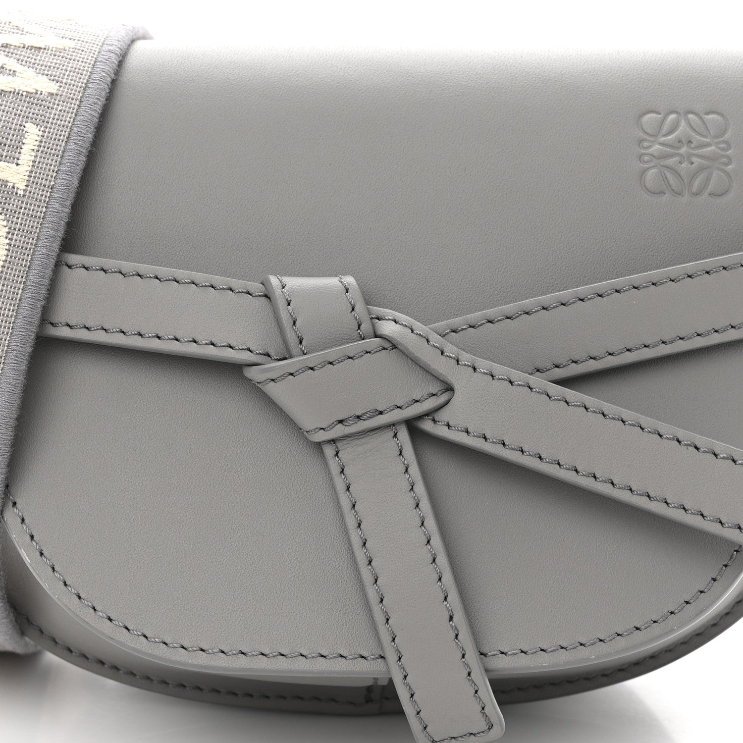 Loewe Calfskin Jacquard Mini Gate Dual Bag Ash Grey 8 of 10