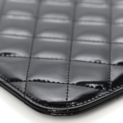 Chanel Patent Quilted iPad Case Black 10 of 12