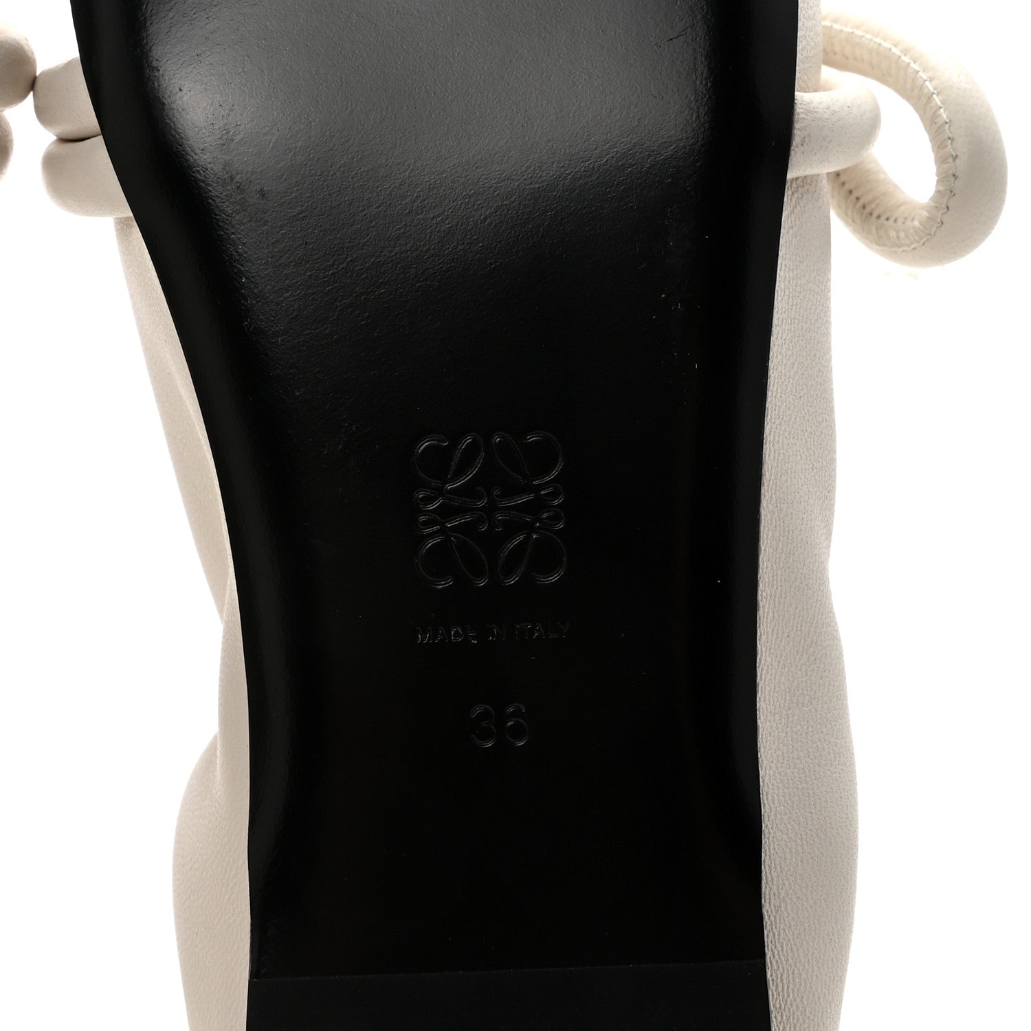 Loewe Lambskin Flamenco Knot Ballerina Flats 36 Soft White 7 of 9