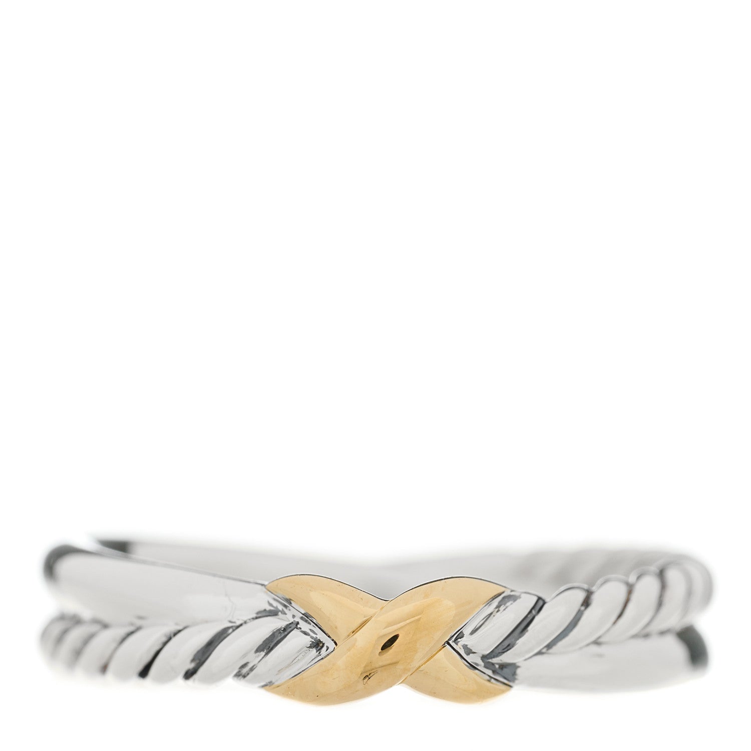 David Yurman Sterling Silver 18K Yellow Gold Petite X Crossover Ring 53 6.5 1 of 4
