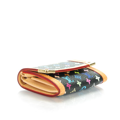 Louis Vuitton Monogram Multicolor Porte-Monnaie Plat Coin Purse Black 4 of 7