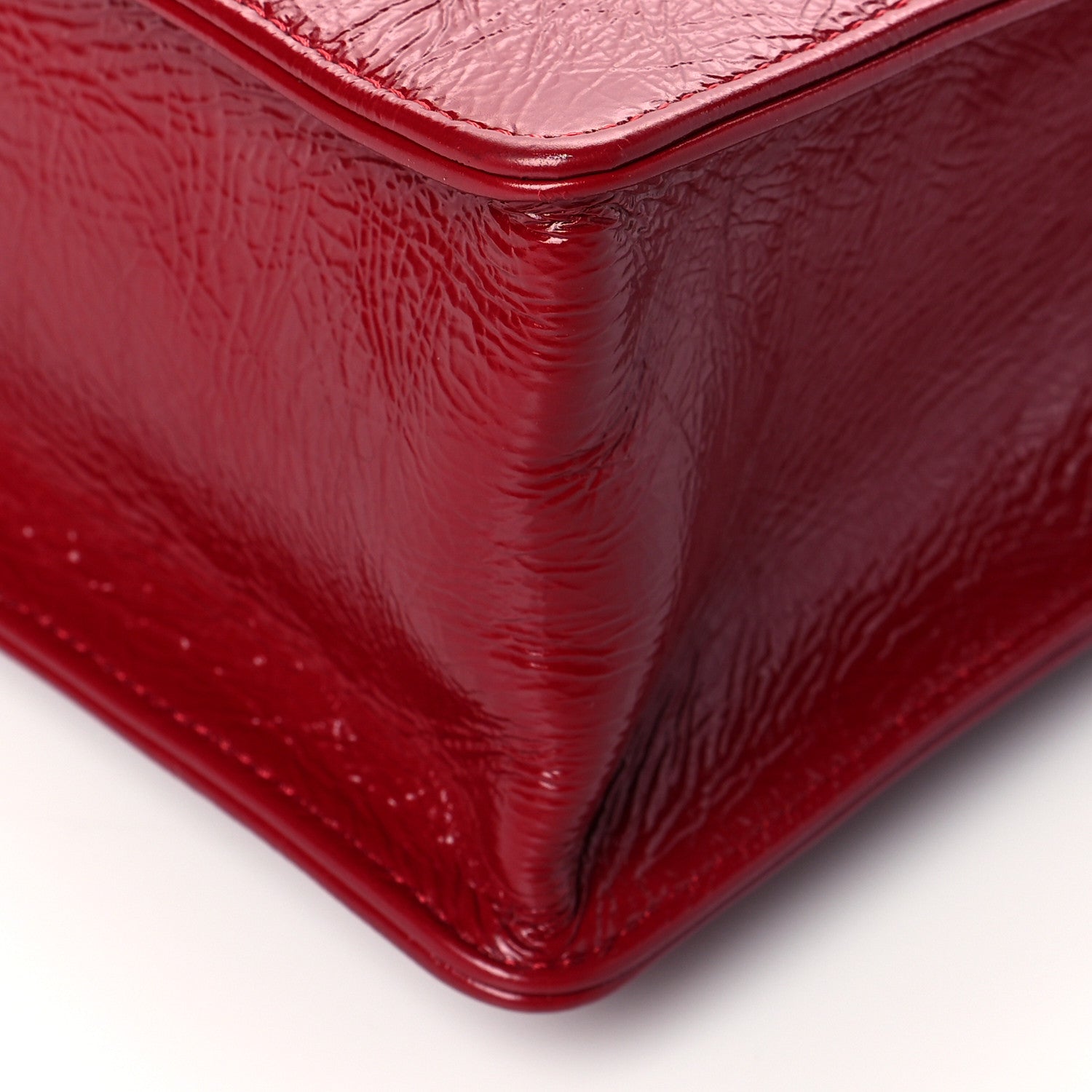 Chanel Shiny Aged Calfskin North South Shopping Bag Red 6 of 11