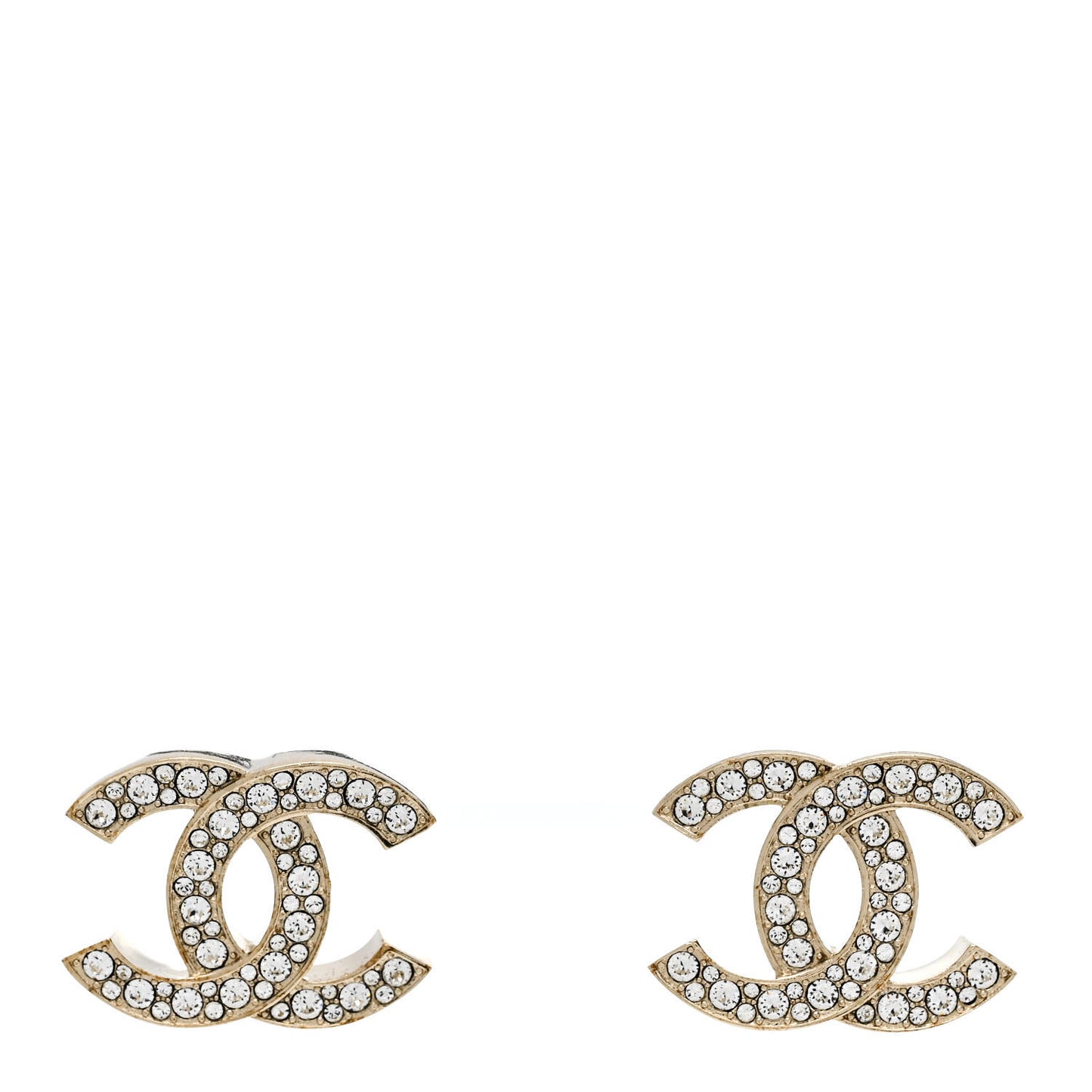 Crystal CC Earrings Light Gold