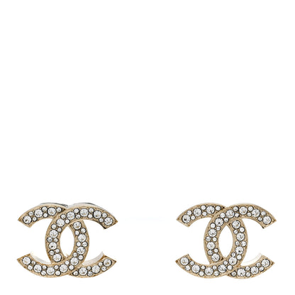 Chanel Crystal CC Earrings Light Gold 1 of 5