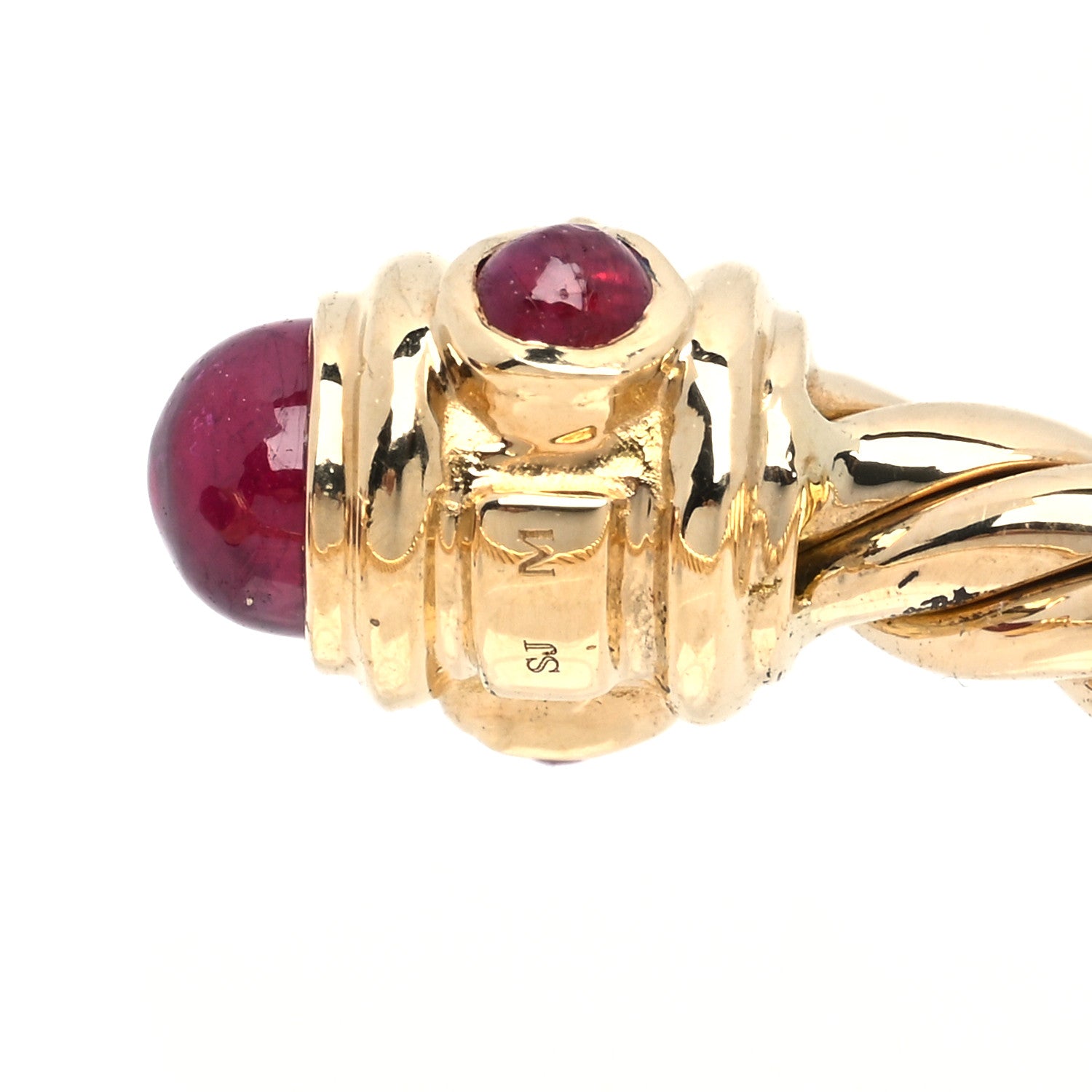David Yurman 18K Yellow Gold Ruby Renaissance Ring 48 4.5 5 of 6