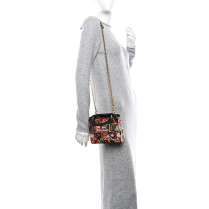 Christian Dior Canvas Embroidered Beaded Peace Mini Lady Dior Black Multicolor 2 of 9