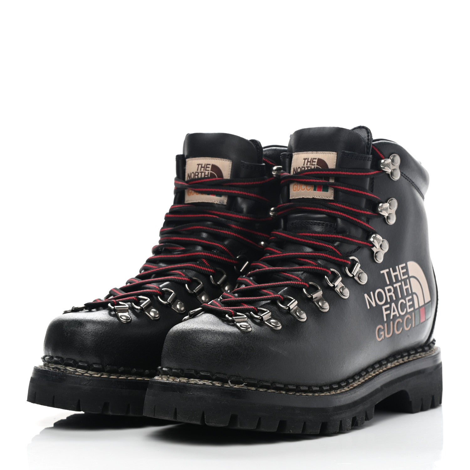 Gucci X THE NORTH FACE Calfskin Womens Hiking Ankle Boots 37 Black 3 of 13