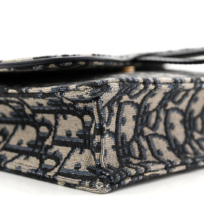 Christian Dior Oblique Saddle Chain Pouch Blue 9 of 10