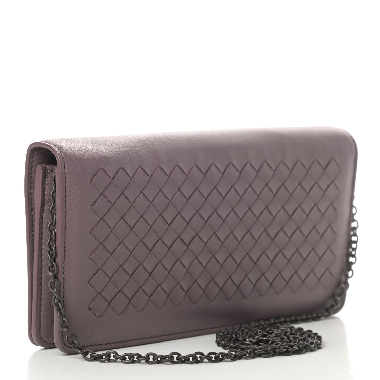 Bottega Veneta Nappa Intrecciato Continental Wallet on Chain Violet 3 of 11