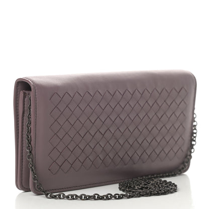 Bottega Veneta Nappa Intrecciato Continental Wallet on Chain Violet 3 of 11