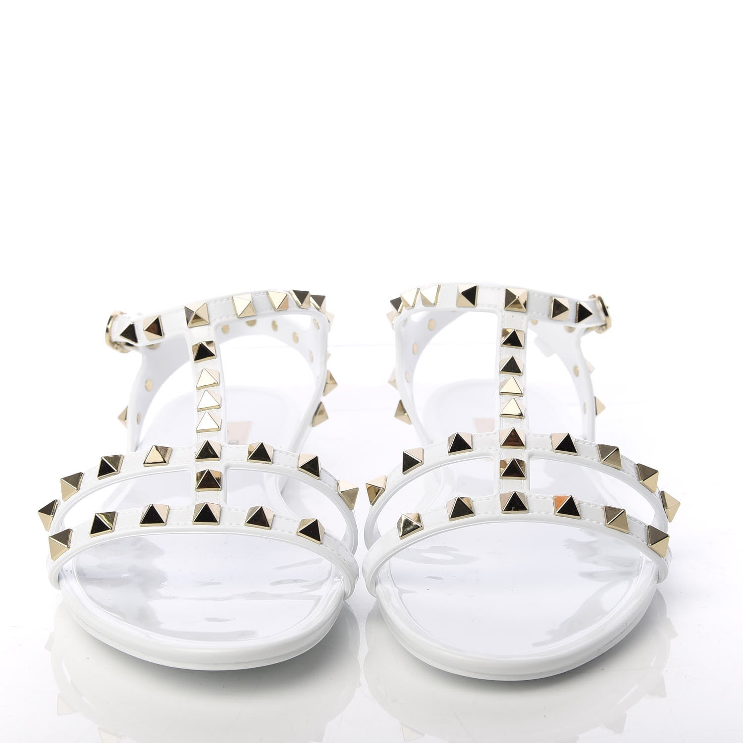 Valentino Garavani PVC Jelly Rockstud Caged Sandals 39 Optic White 2 of 11