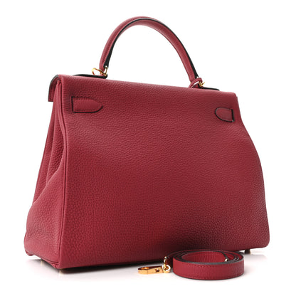 Hermes Togo Kelly Retourne 32 Rouge Grenat 3 of 10