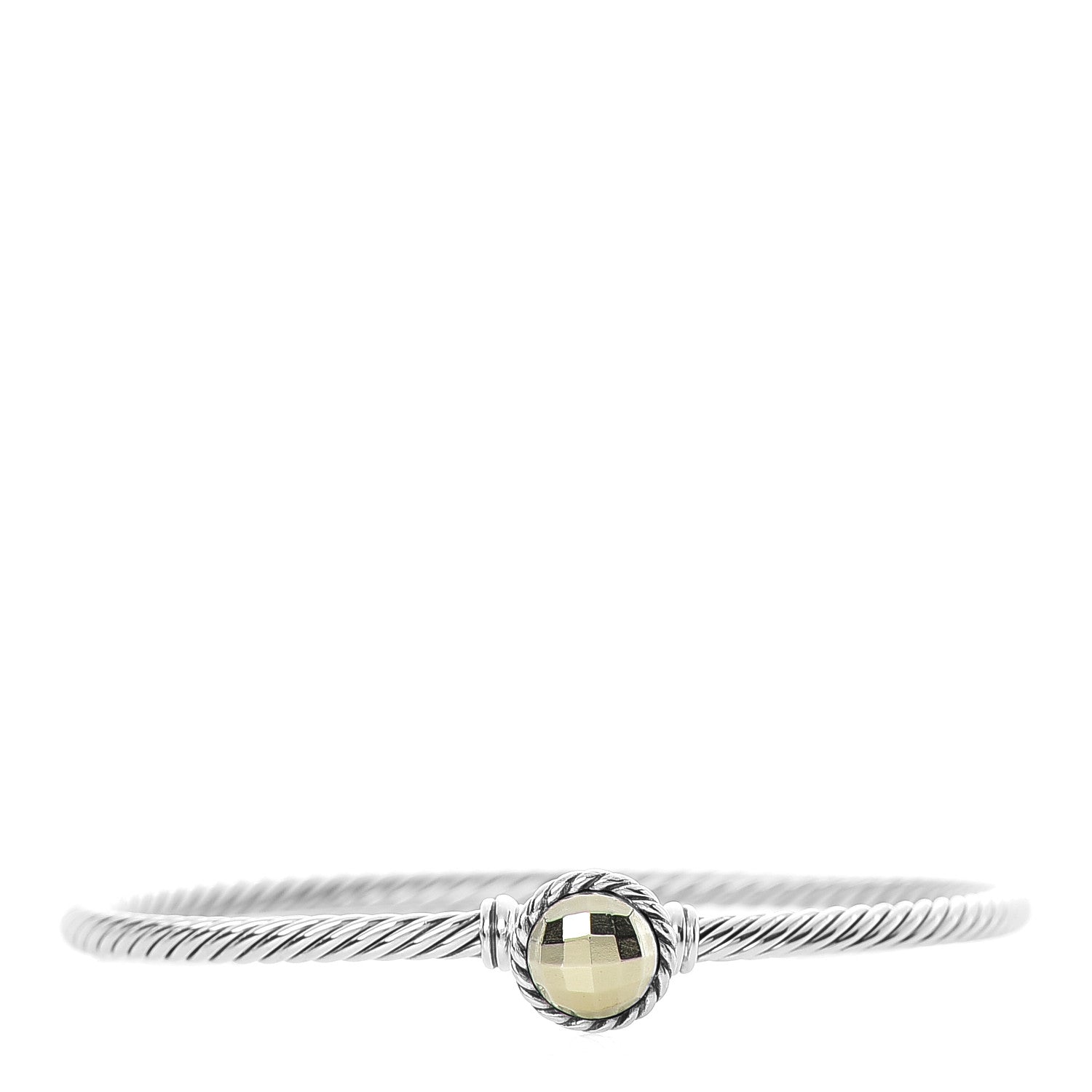 David Yurman Sterling Silver 18K Yellow Gold 3mm Chatelaine Bracelet 1 of 5