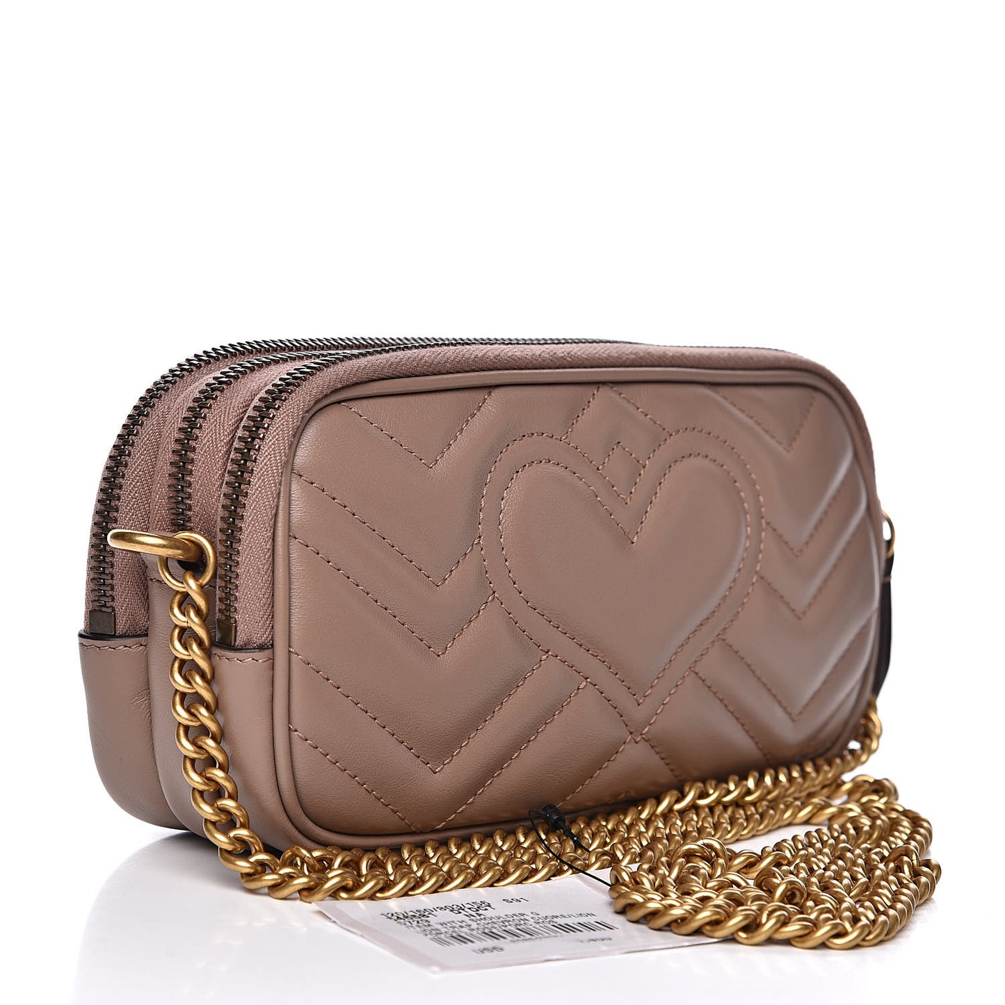 Calfskin Matelasse Mini GG Marmont Chain Crossbody Bag Porcelain Rose