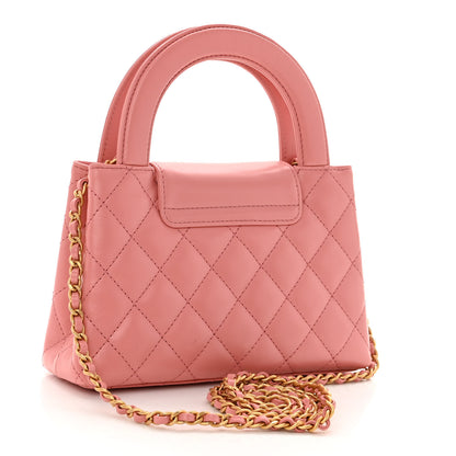 Chanel Shiny Aged Calfskin Quilted Nano Kelly Shopper Coral Pink 3 of 11