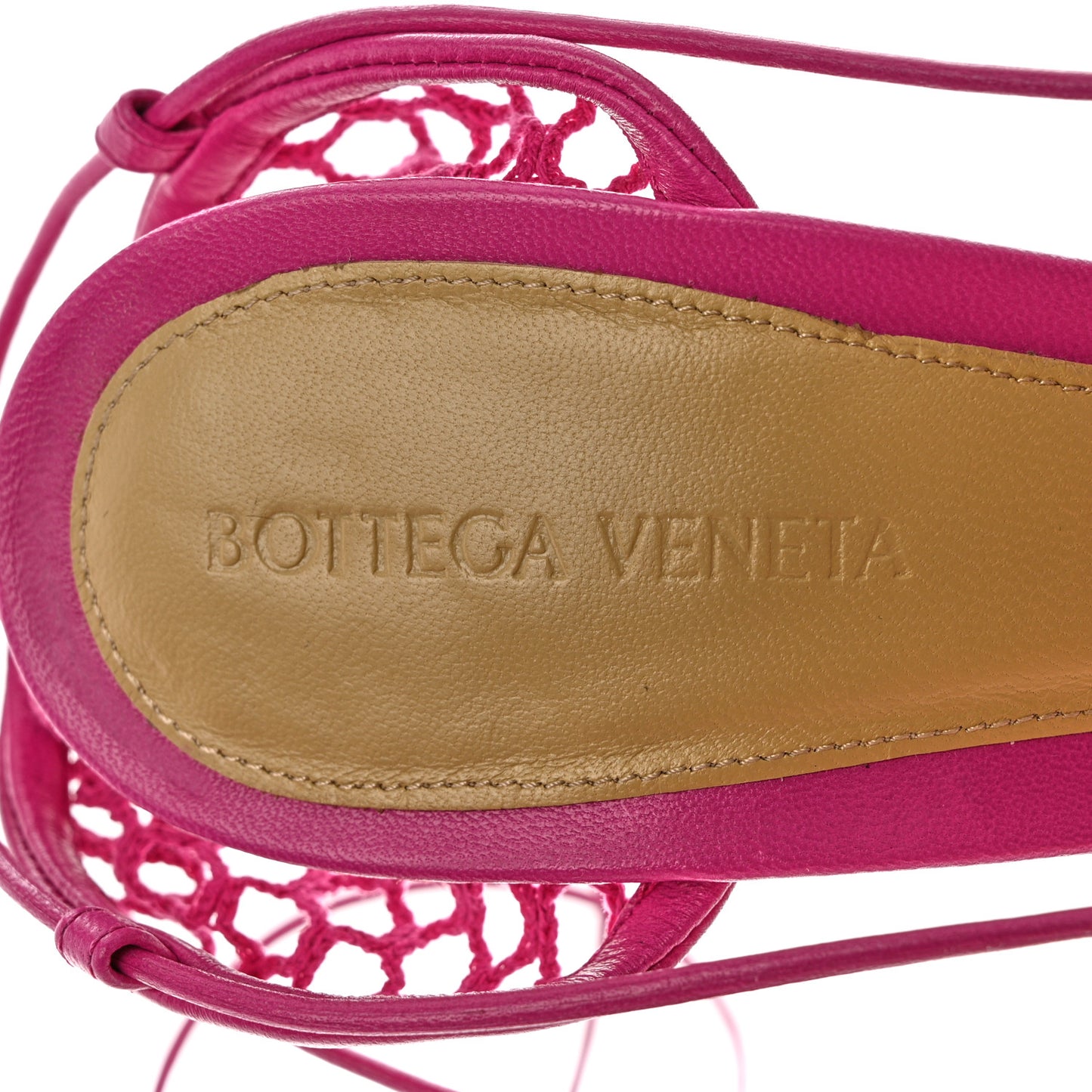 Mesh Nappa Stretch Ankle Tie 90mm Sandals 41 Hollyhock