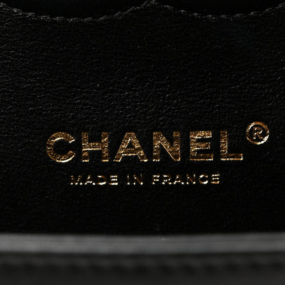 Chanel Lambskin Quilted Medium Double Flap Black White 6 of 11
