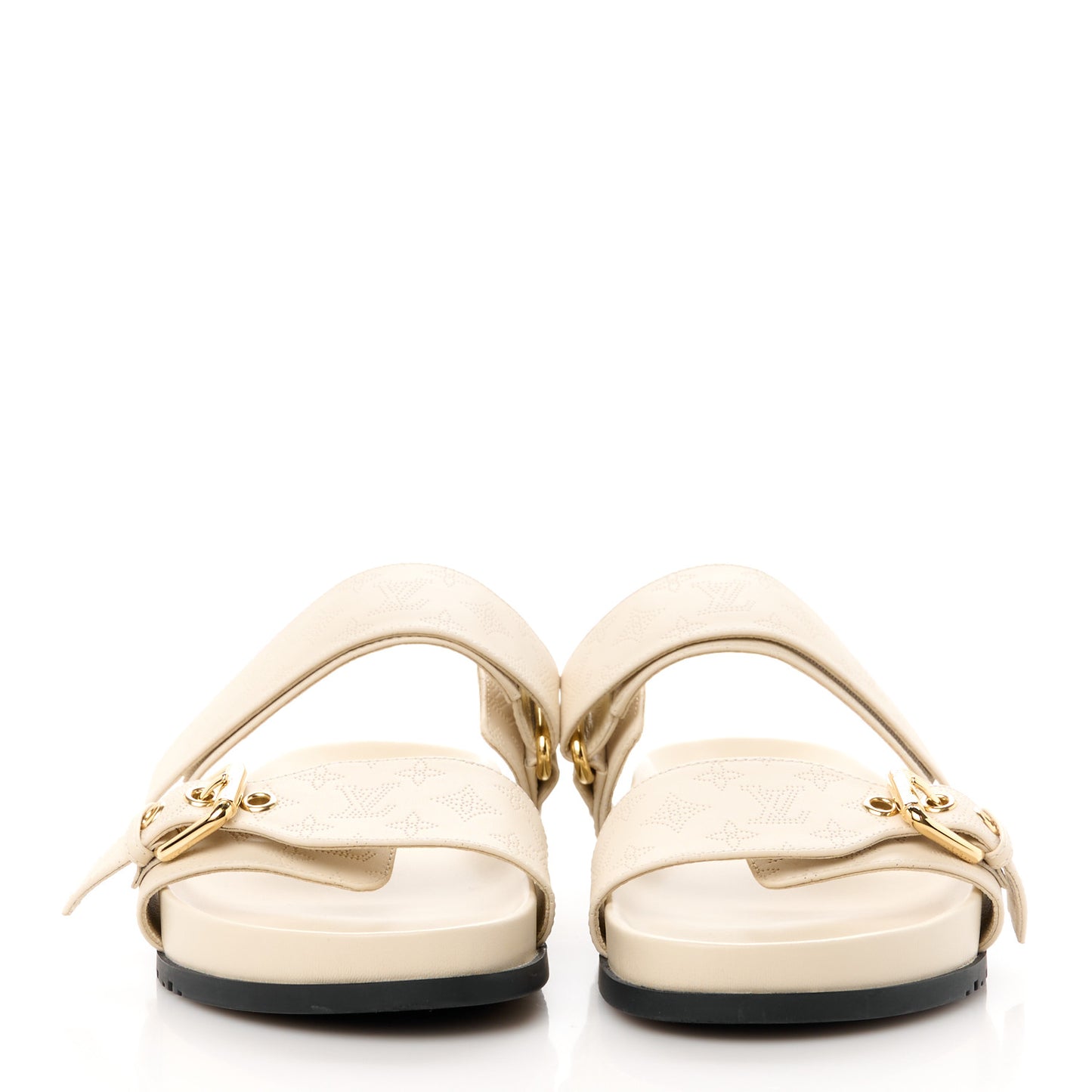 Mahina Bom Dia Flat Mule Sandals 38 Beige Clair