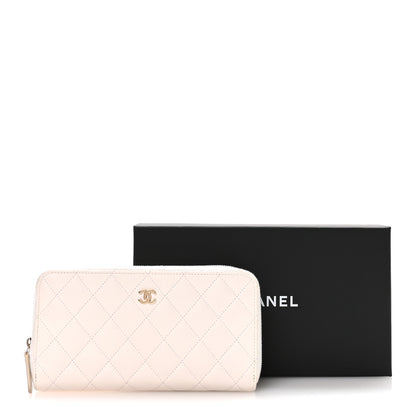 Chanel Caviar Quilted Large Gusset Zip Around Wallet White 9 of 9