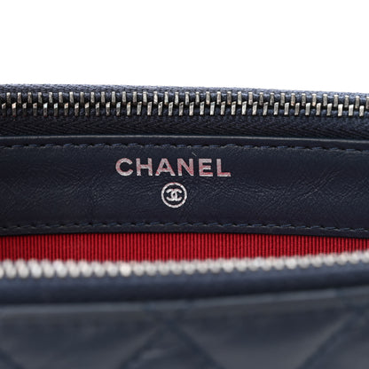 Chanel Aged Calfskin Quilted Small Gabrielle Clutch With Chain Navy Black 8 of 13