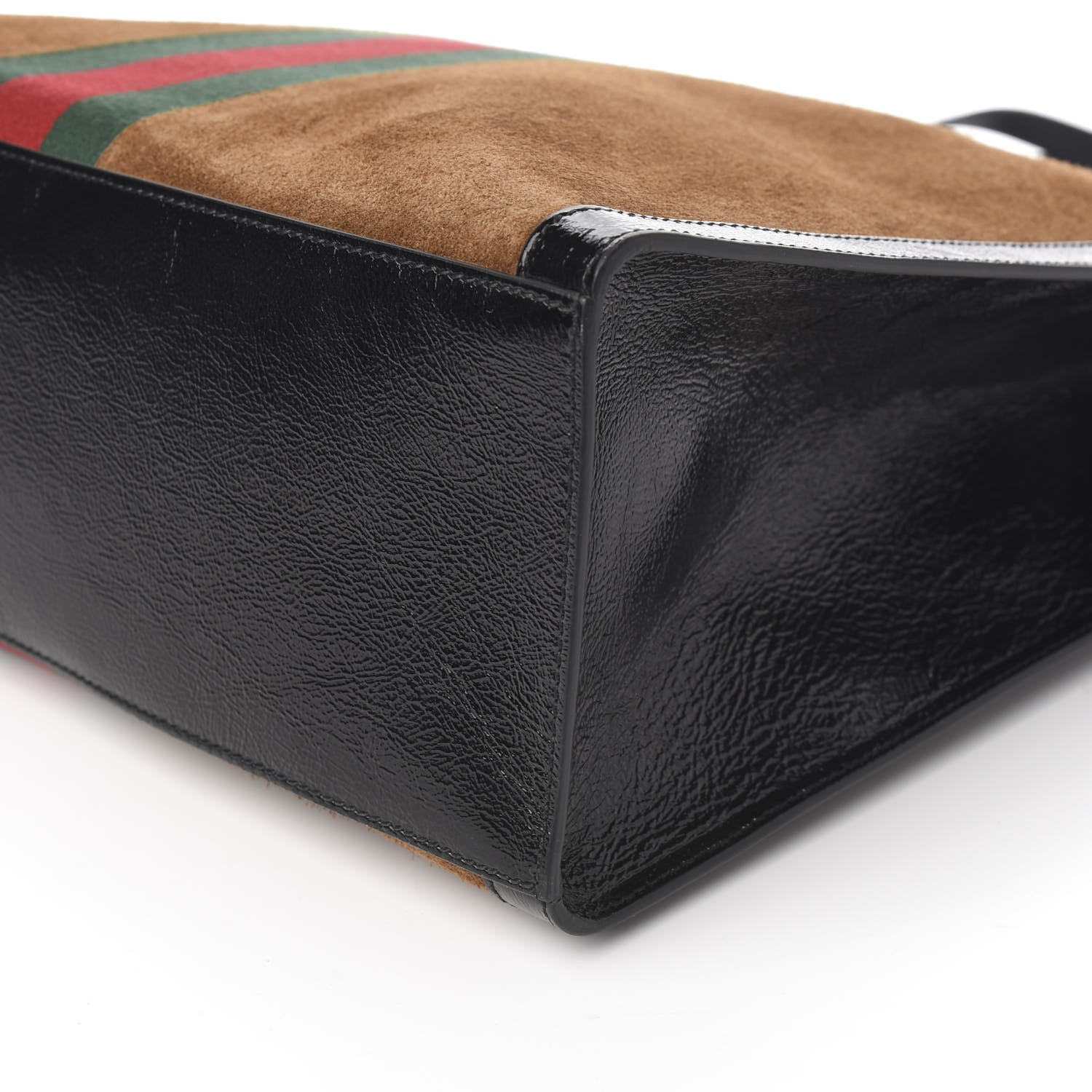 Gucci Suede Patent Web Ophidia Vertical Tote Nocciola Black 8 of 9