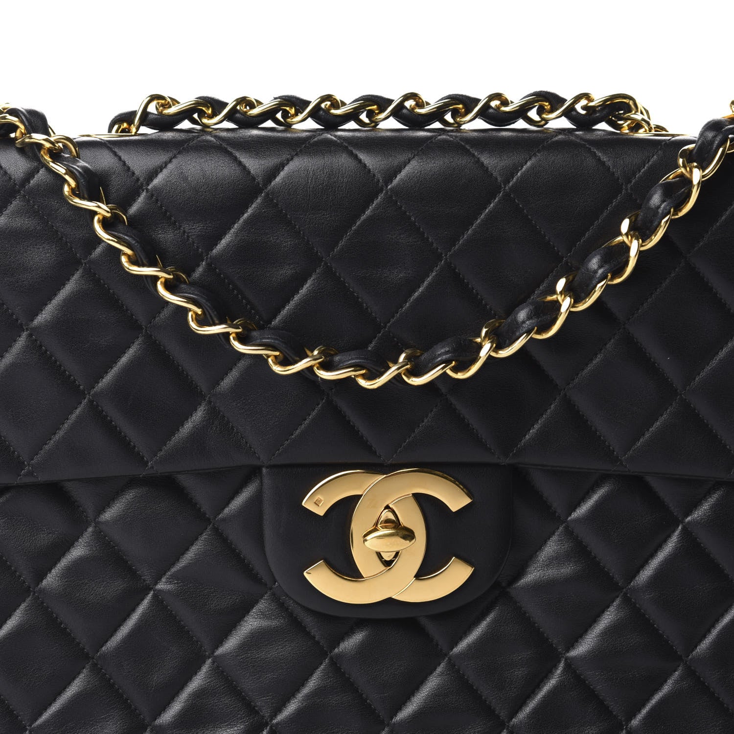 Chanel Lambskin Quilted XL Jumbo Single Flap Black 11 of 11