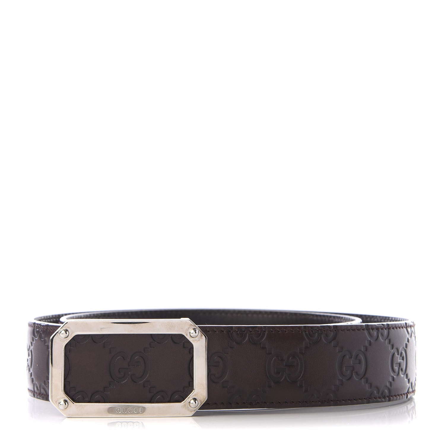 Gucci Guccissima Signature Belt 85 34 Dark Brown 1 of 5