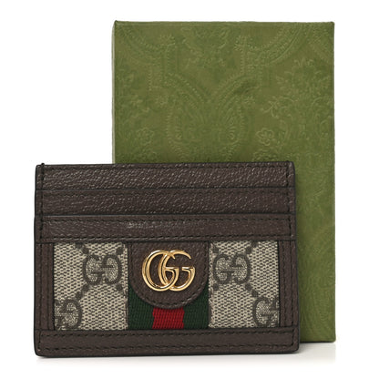 Gucci GG Supreme Monogram Textured Dollar Calfskin Ophidia Card Holder Beige Ebony New Acero 7 of 7