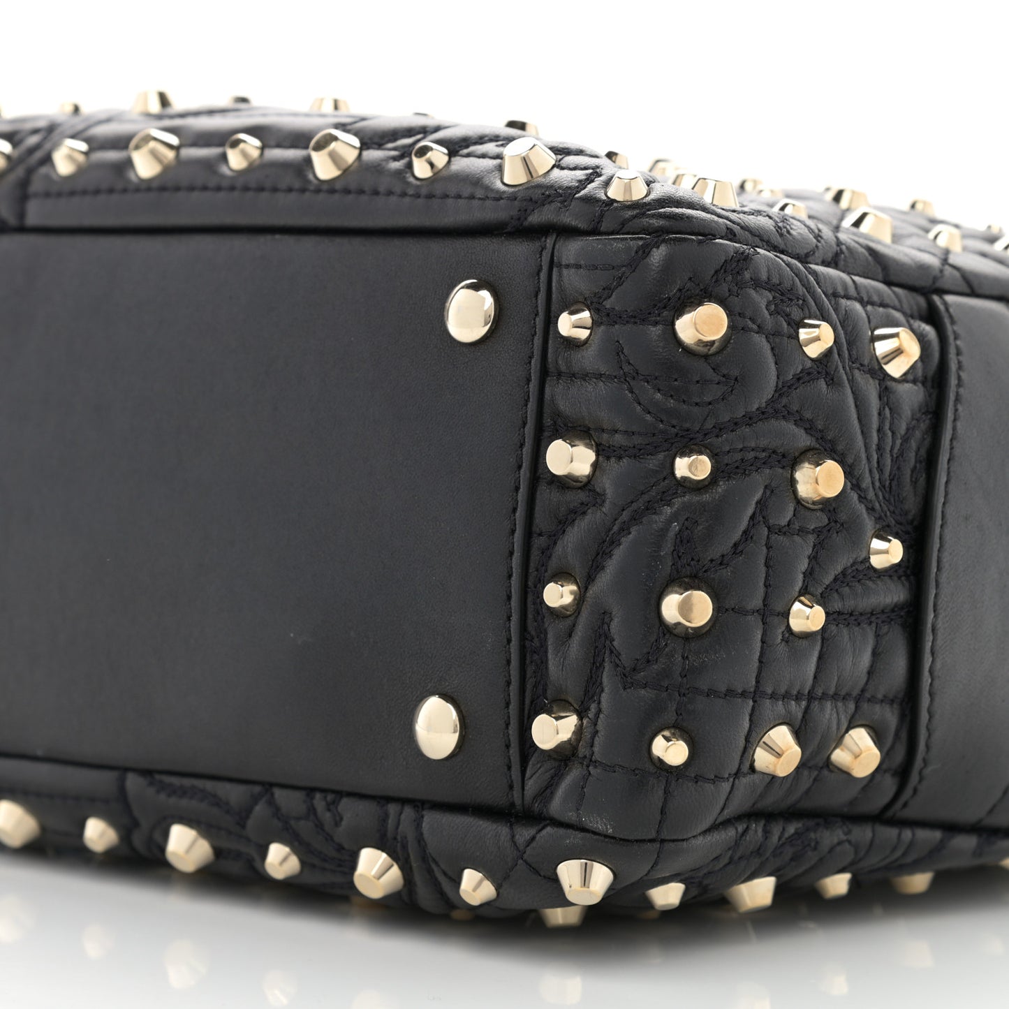 Nappa Barocco Quilted Studded Vanitas Demetra Black