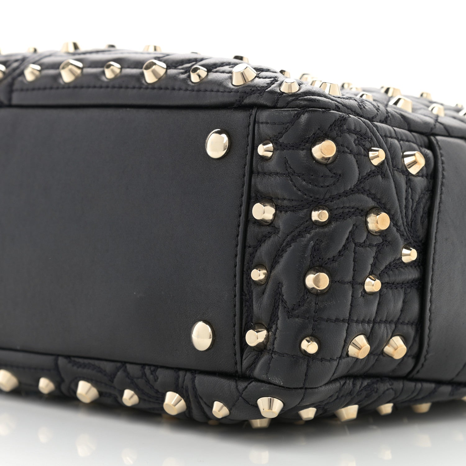 Versace Nappa Barocco Quilted Studded Vanitas Demetra Black 11 of 15