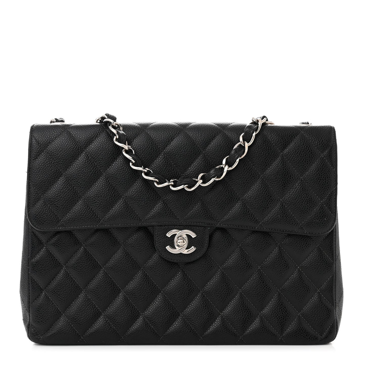 Caviar Jumbo Single Flap Black