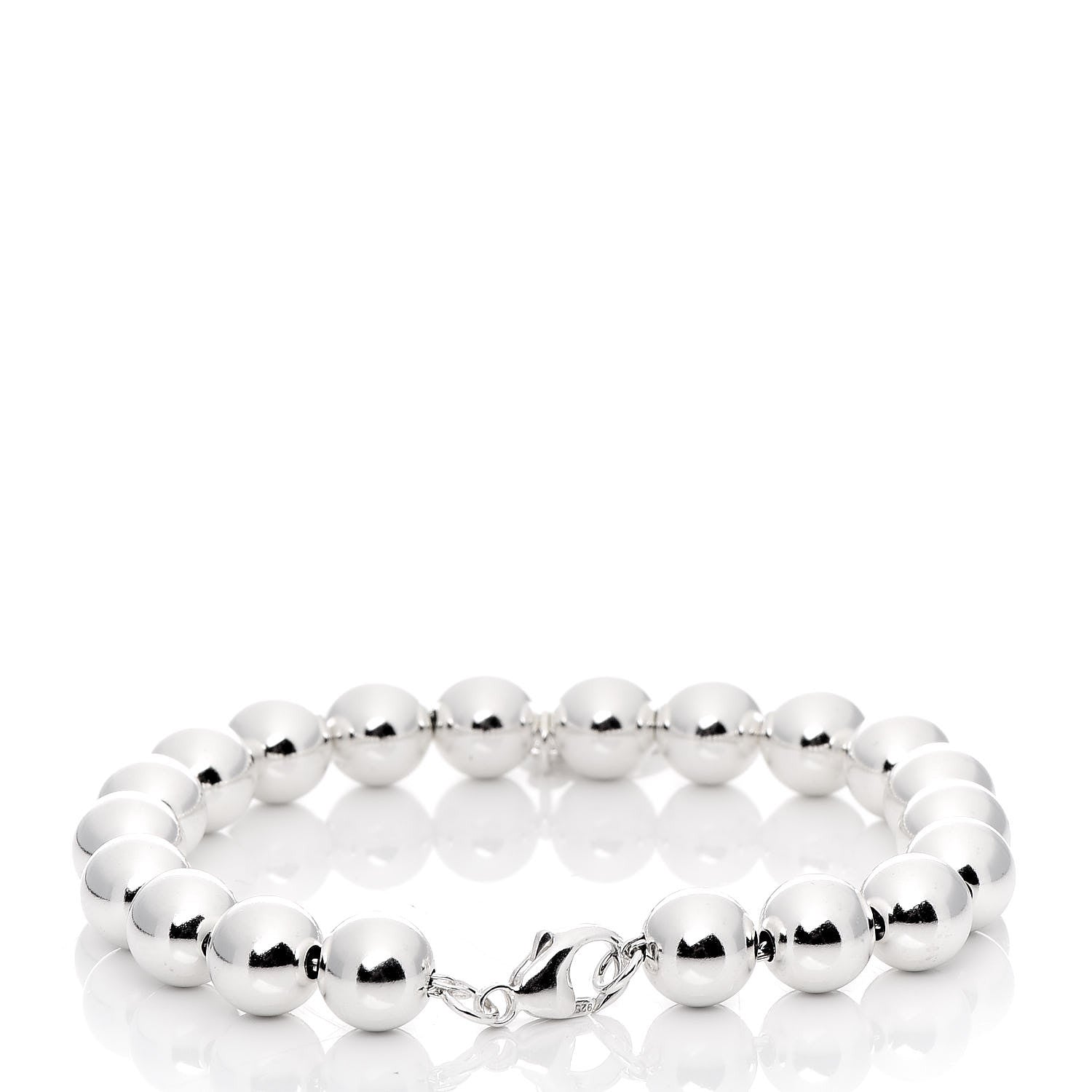 Tiffany Sterling Silver 8mm Paloma Picasso Bead Loving Heart Tag Bracelet 3 of 5