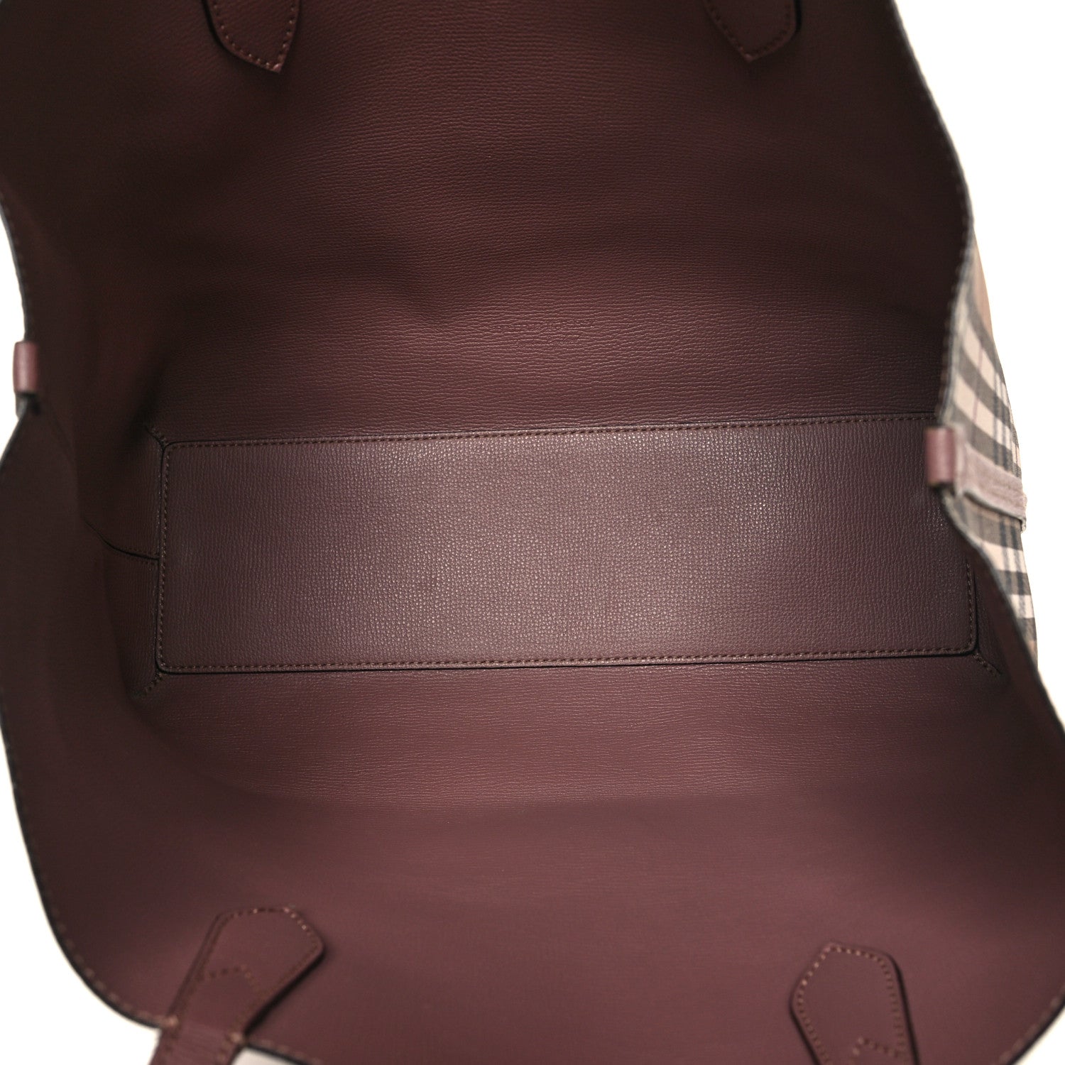 Burberry Grainy Calfskin Haymarket Check Medium Reversible Tote Light Elderberry 5 of 21