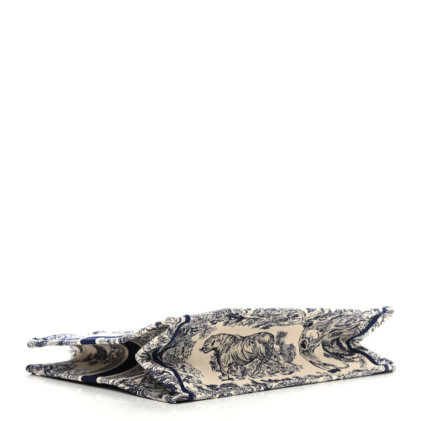 Canvas Embroidered Large Dioriviera Toile De Jouy Book Tote Blue
