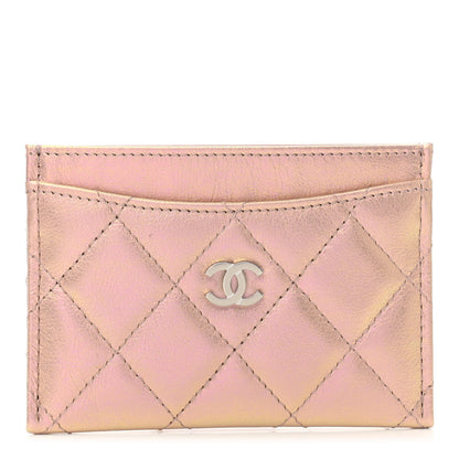 Chanel Iridescent Calfskin Quilted Card Holder Pink 1 of 8