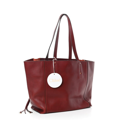 Chloe Smooth Calfskin Medium Milo Shopping Tote Sienna Red 3 of 9