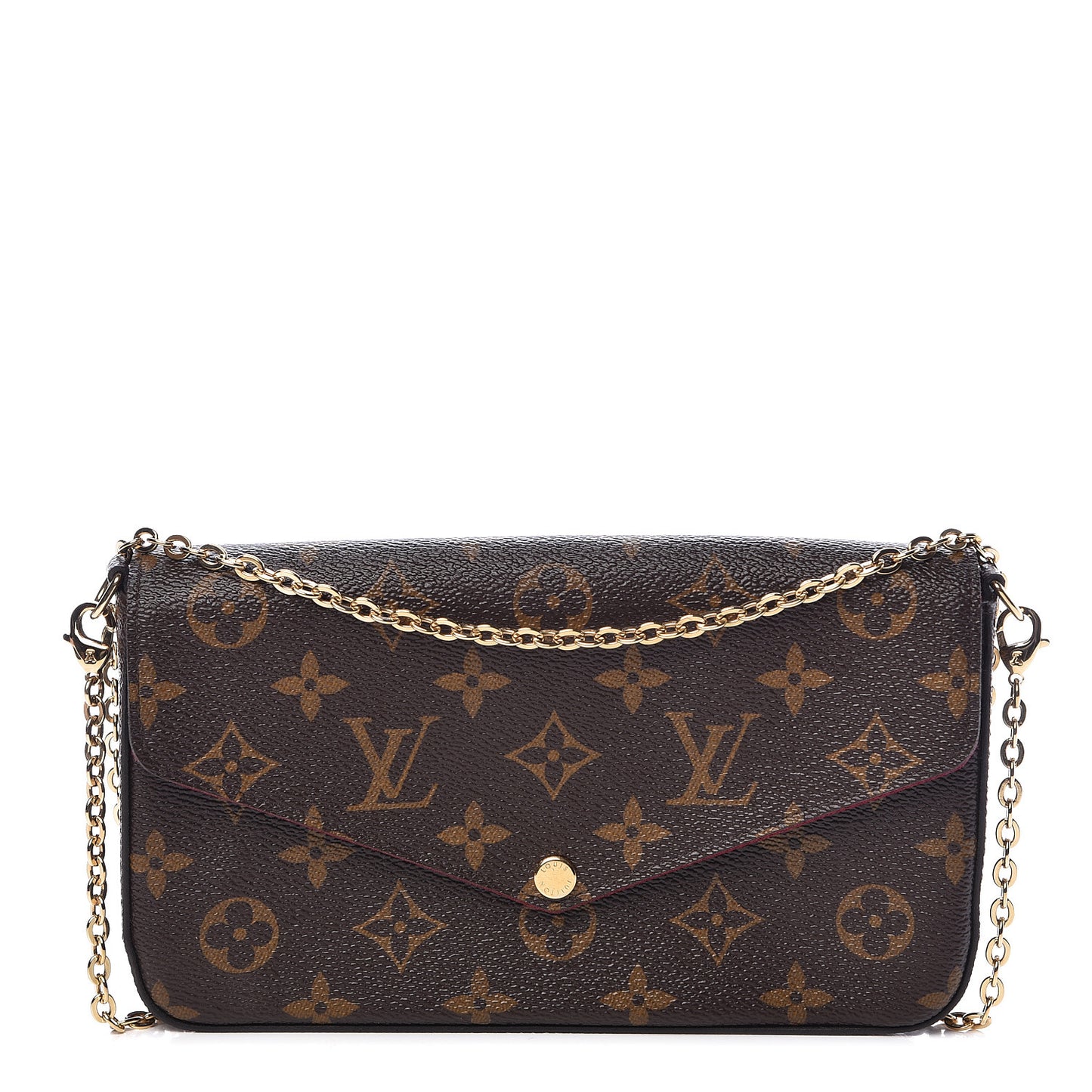 Monogram Pochette Felicie Chain Wallet Fuchsia