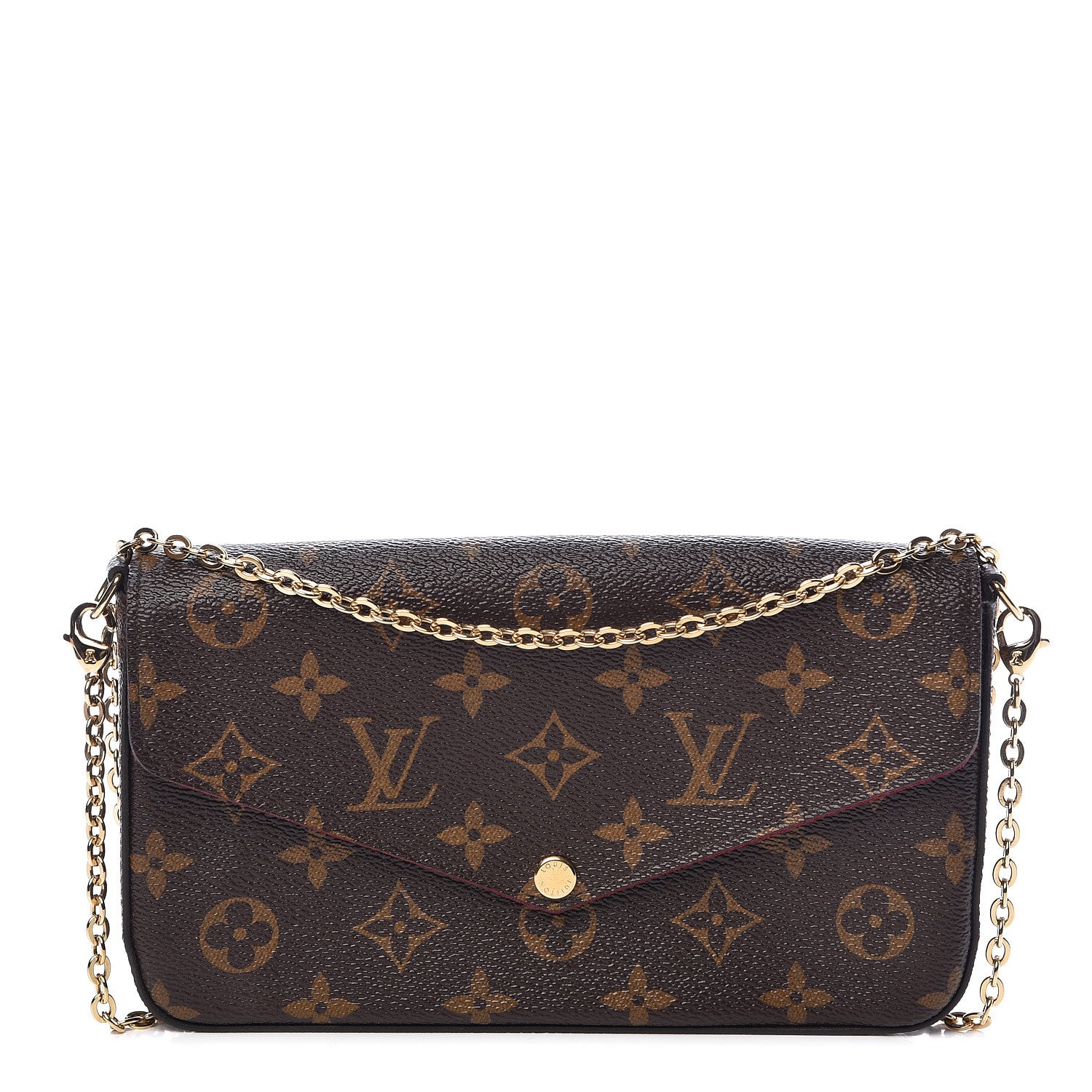 Louis Vuitton Monogram Pochette Felicie Chain Wallet Fuchsia 1 of 14