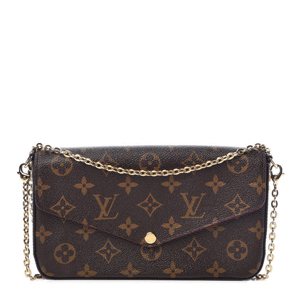 Louis Vuitton Monogram Pochette Felicie Chain Wallet Fuchsia 1 of 14