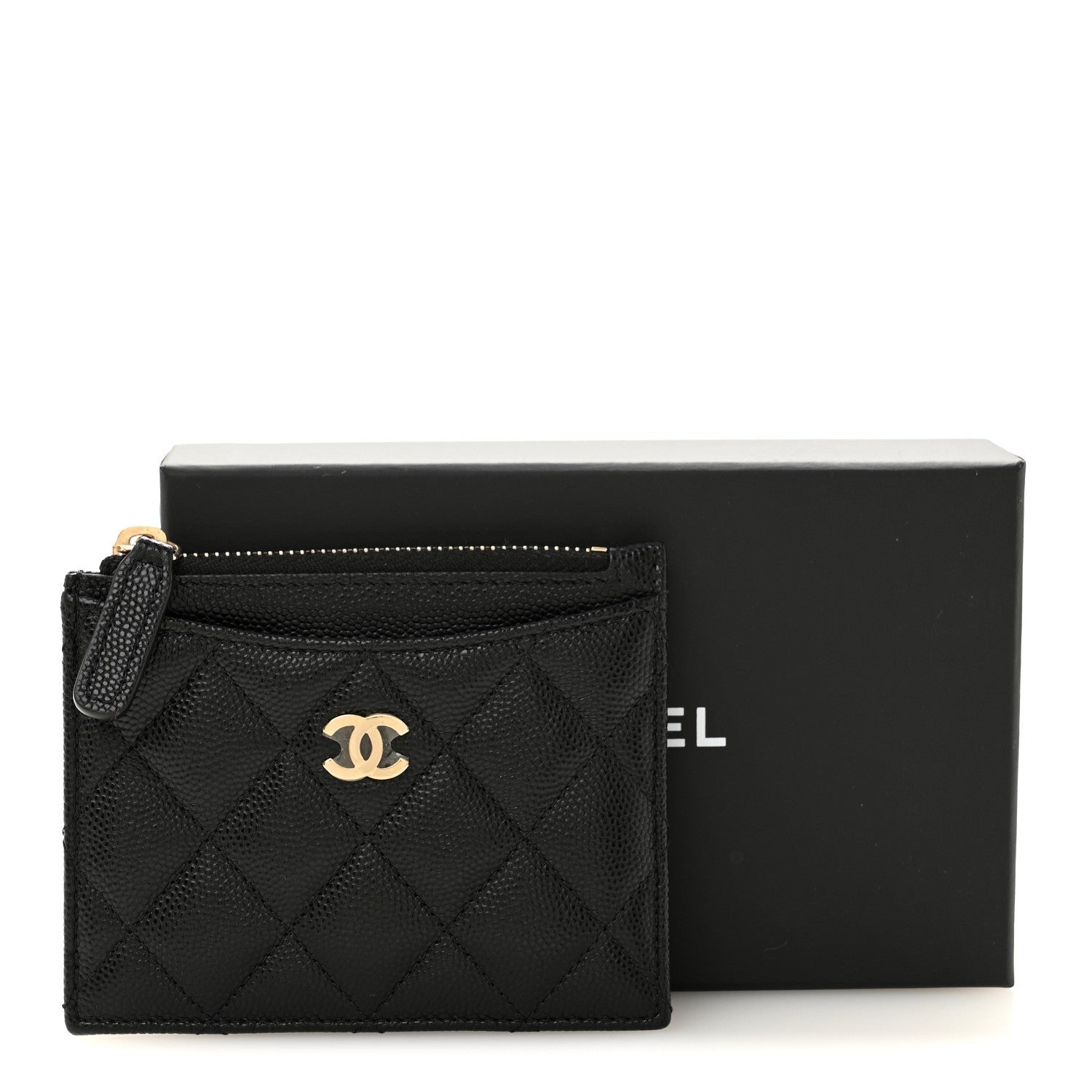 Chanel Caviar Quilted CC Zip Card Holder Black 8 of 8