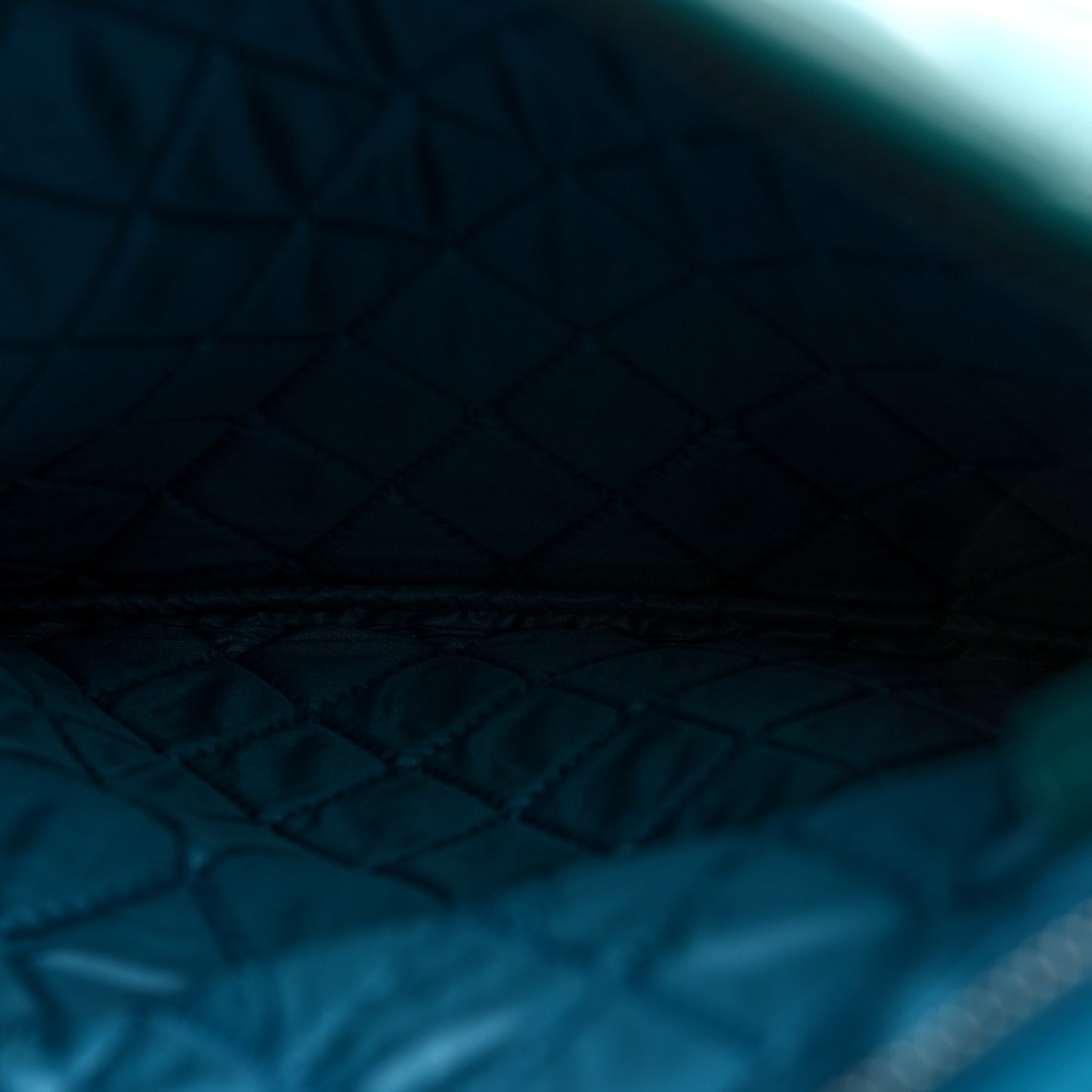 Patent Calfskin Quilted Beauty CC Clutch Blue