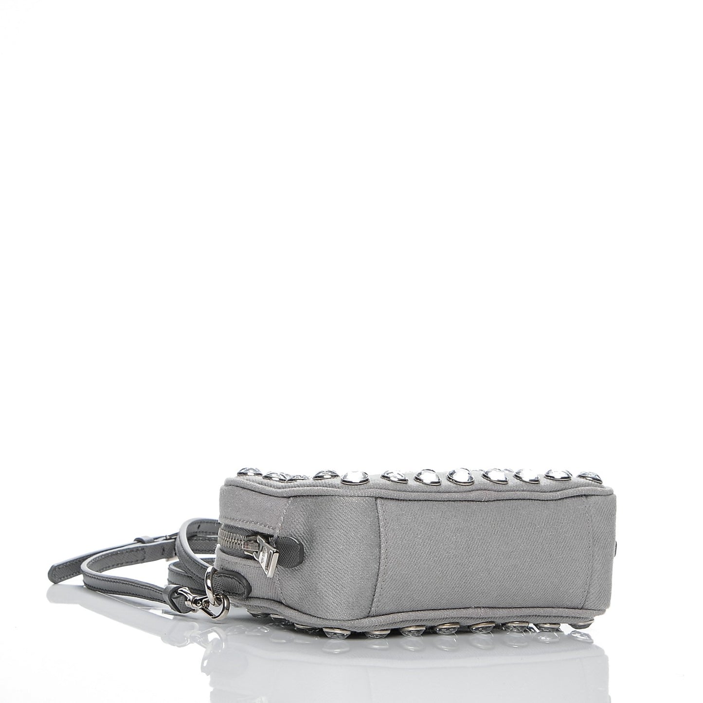 Denim Studded Embellished Mini Camera Crossbody Nube
