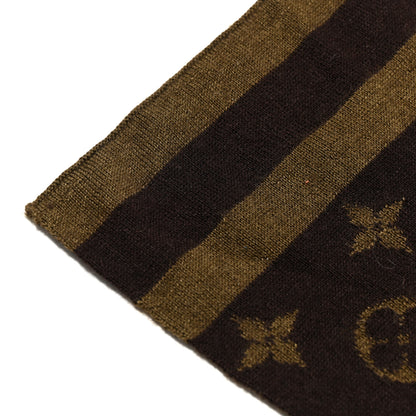 Louis Vuitton Cashmere Silk Monogram Scarf Brown 4 of 4