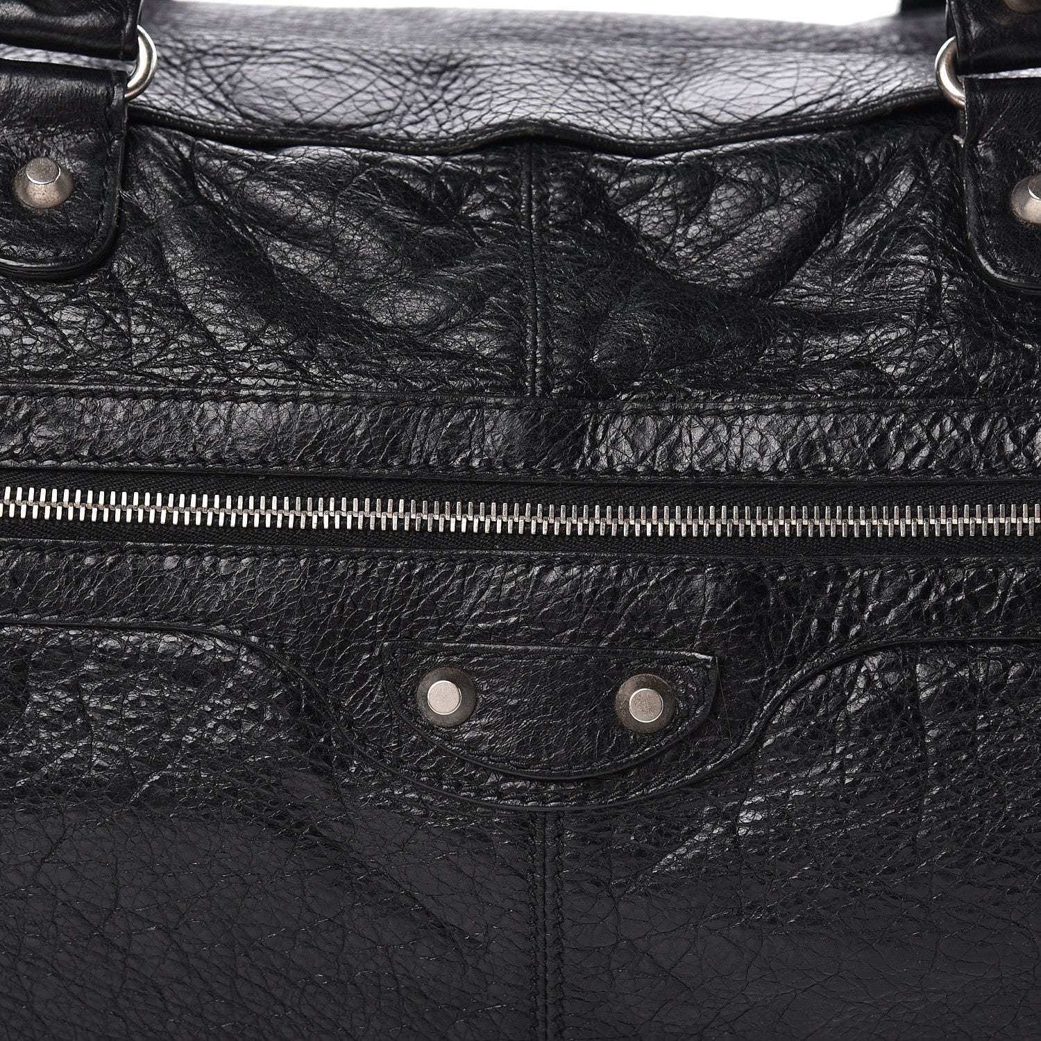 Balenciaga Agneau Classic Hardware S Squash Boston Black 475697