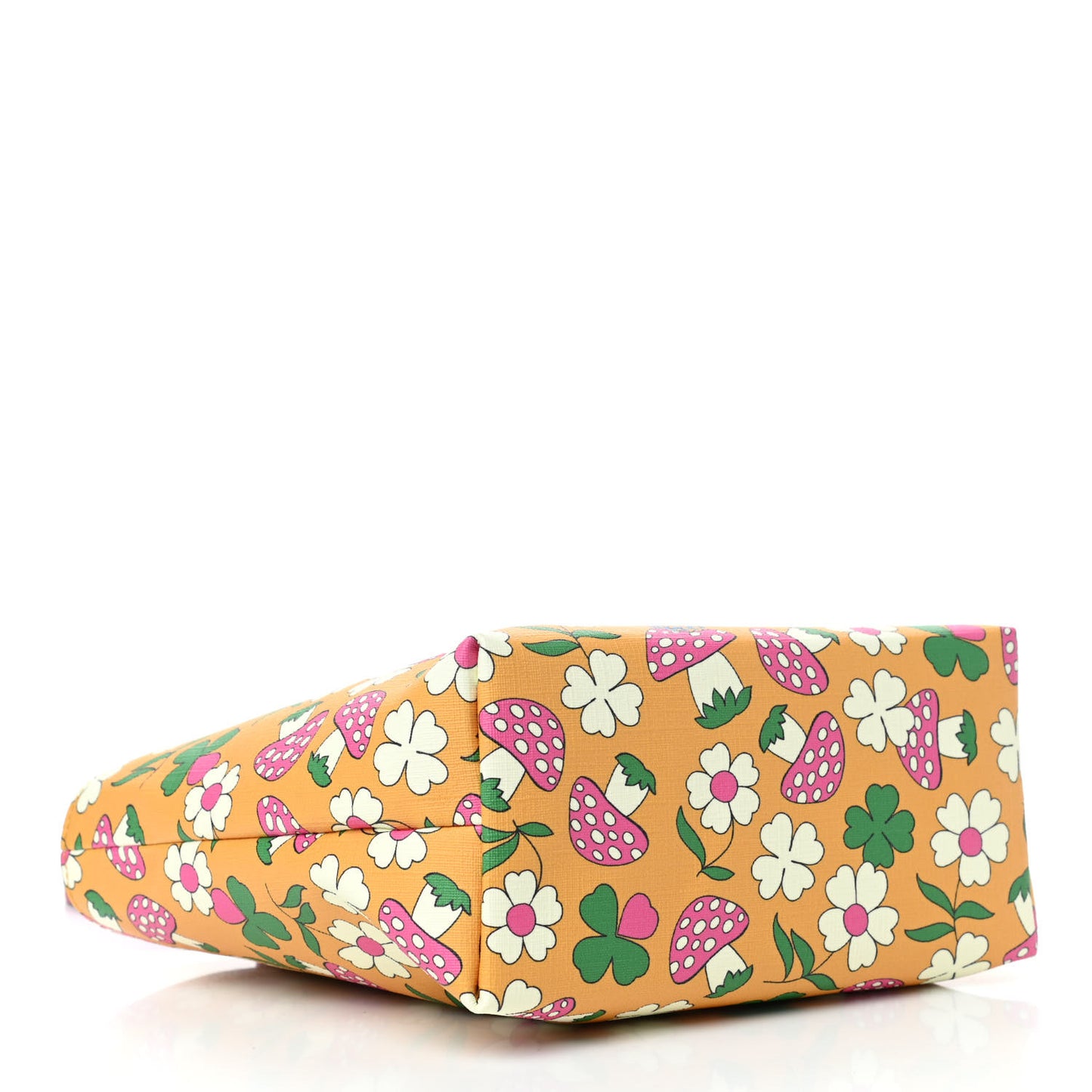 Canvas Childrens Flower Mushroom Print Tote Pink Yellow