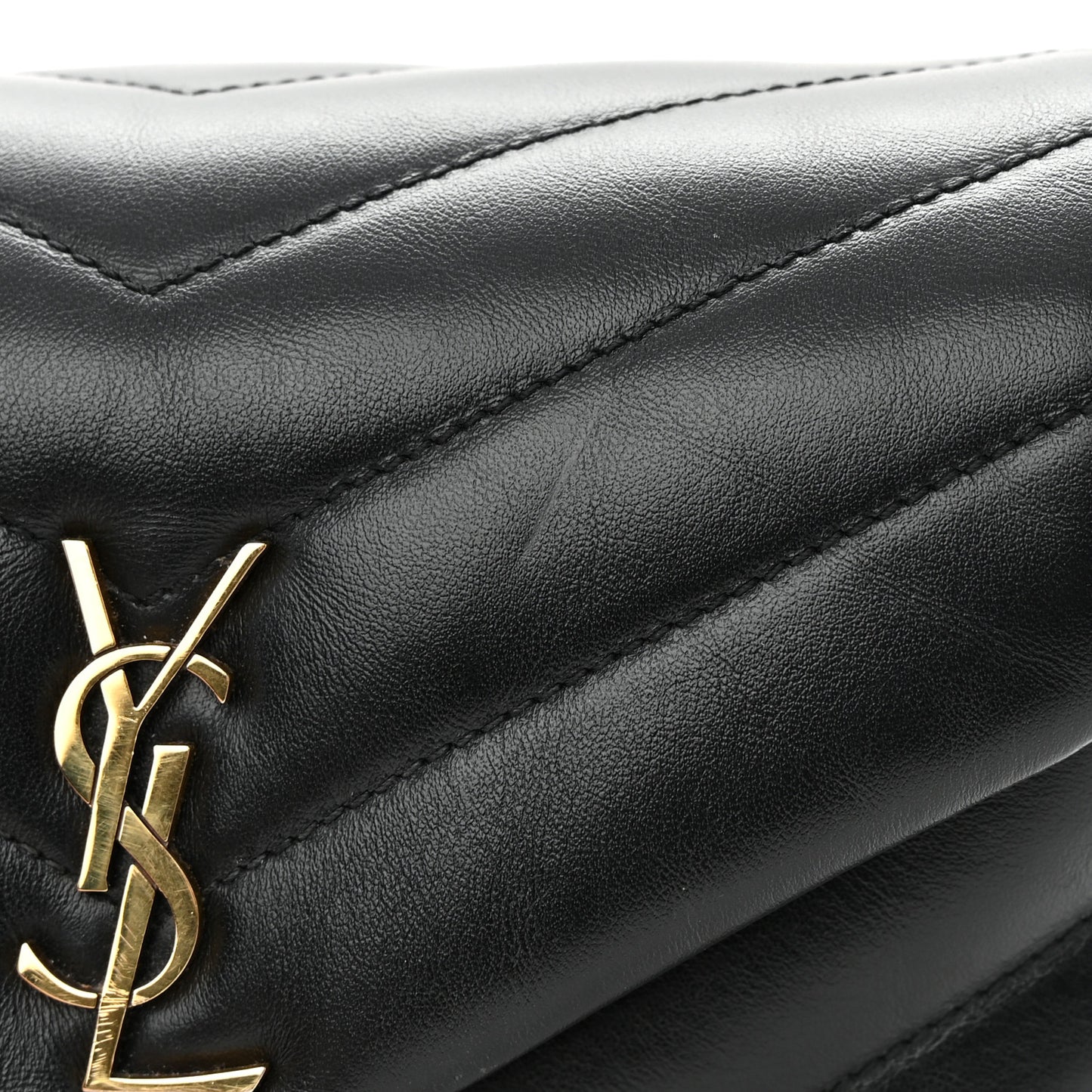 Calfskin Y Quilted Monogram Toy Loulou Crossbody Bag Black