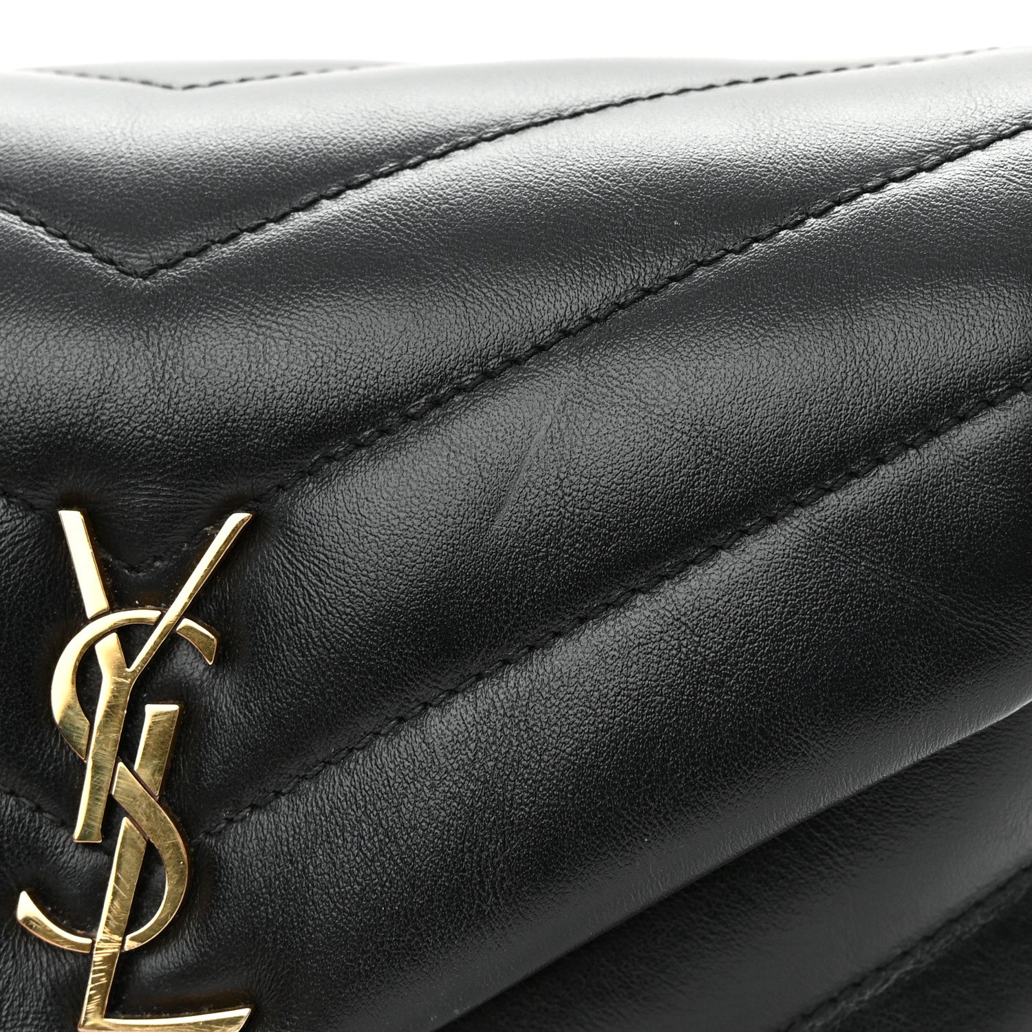 Saint Laurent Calfskin Y Quilted Monogram Toy Loulou Crossbody Bag Black 13 of 15