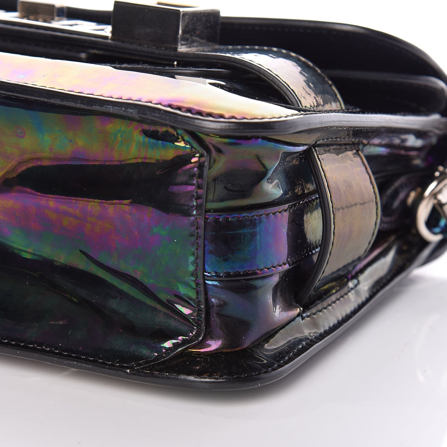 Holographic Patent Mini PS11 Classic Shoulder Bag Oil Slick