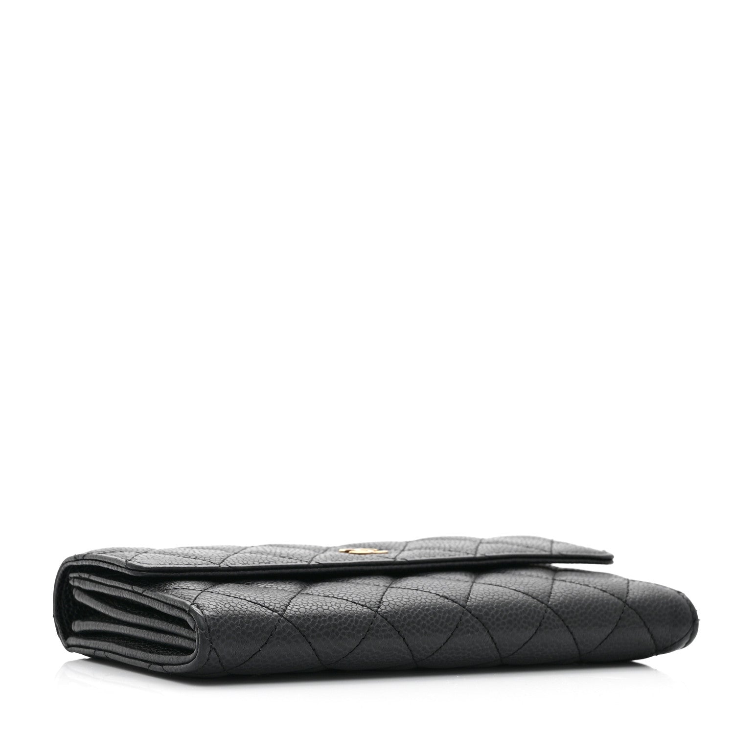 Chanel Caviar Quilted Large Gusset Flap Wallet Black 4 of 10